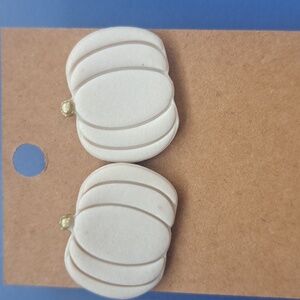 White Pumpkin Stud Earrings
